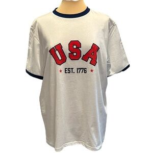 4th Fourth of July men’s red white blue USA T-shirt Graphic Tee XL